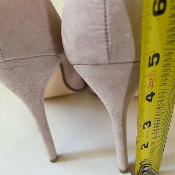 Shoe Dazzle  Solena blush pink faux suede ankle straps heels pointed toe… - Picture 7 of 11